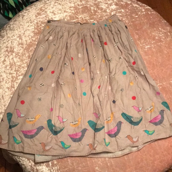 Modcloth Dresses & Skirts - Bea & Dot newspaper birds skirt 🐦 medium